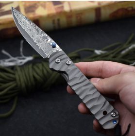 Damascus High Quality Outdoor Cutting Tool Camping Survival Pocket Folding Knife