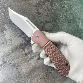 Alloy High Hardness Powder Steel Folding Knife Titanium