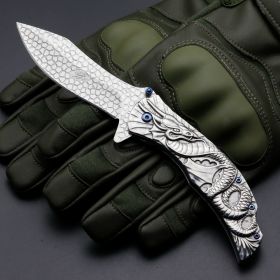 Dragon Embossed Portable Outdoor Fruit Knife