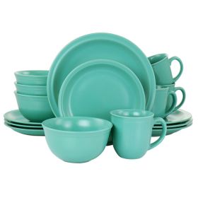 Gibson Home 16 Piece Siam Stoneware Dinnerware Set in Green